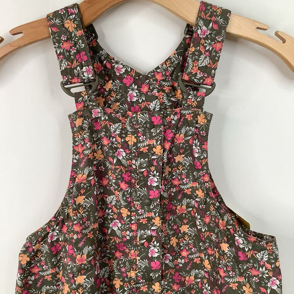 Size 10-12: Columbia Green/Pink Floral Shortalls