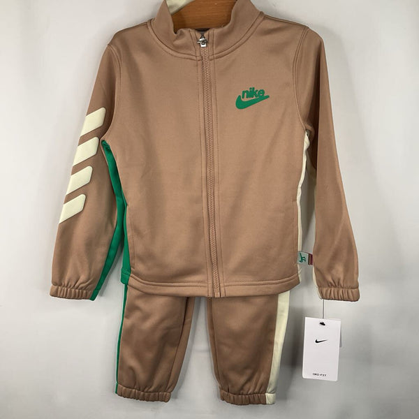Size 4: Nike Brown/Green 2pc Track Set -NEW W/Tag