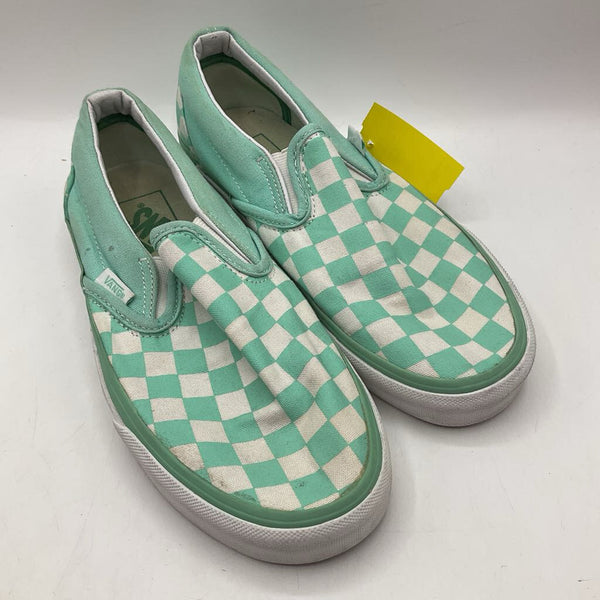 Size 4.5Y: Vans Blue/White Checkered Slip-On Shoes