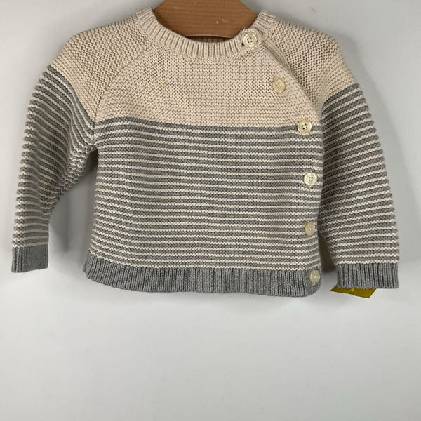 Size 3-6m: Gap Creme/Grey Striped Knitted Sweater