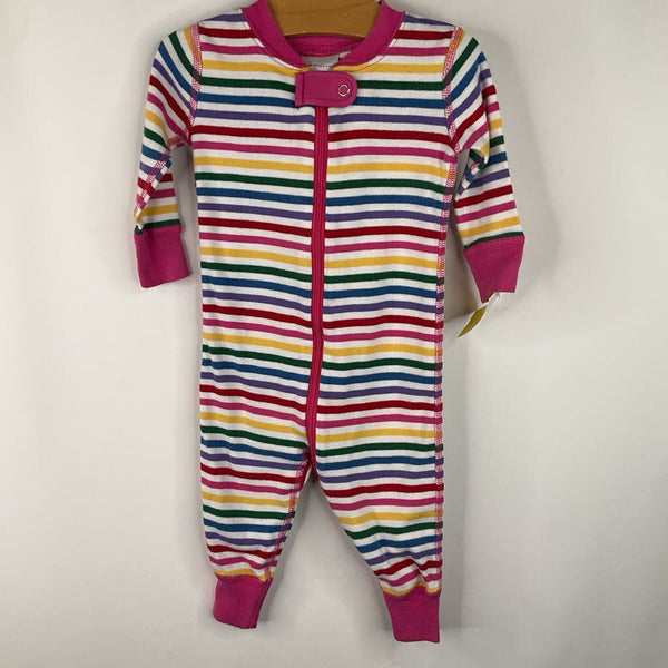 Size 3-6m (60): Hanna Andersson White/Colorful Striped 1pc PJs