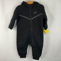 Size 9m: Nike Black Cozy Hooded Romper