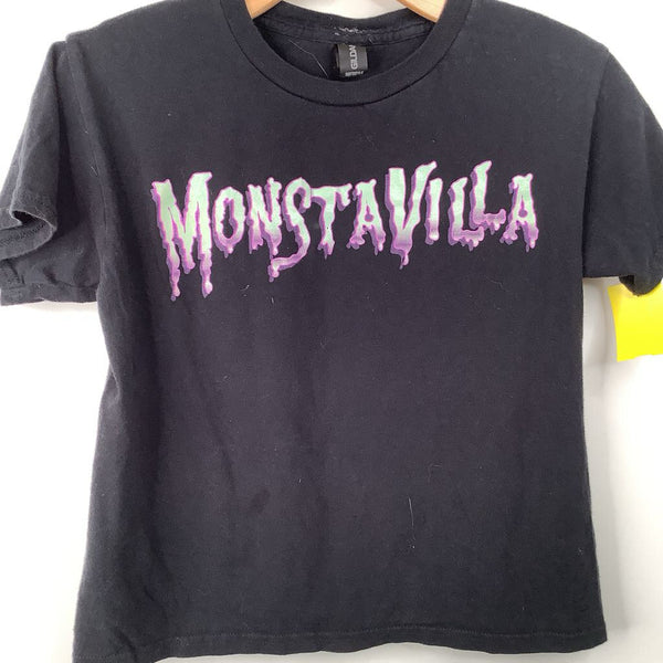 Size 10-12: Gildan Black/Purple "Monstavilla" T-Shirt
