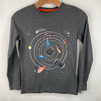 Size 9-10: Mini Boden Grey UFO Print Long Sleeve Shirt