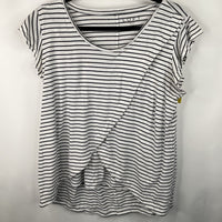 Size M: Loft Black White Striped T-Shirt