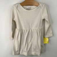 Size 12-18m (75): Hanna Andersson White Long Sleeve Dress