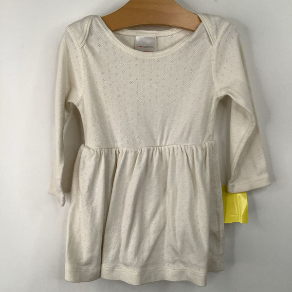 Size 12-18m (75): Hanna Andersson White Long Sleeve Dress