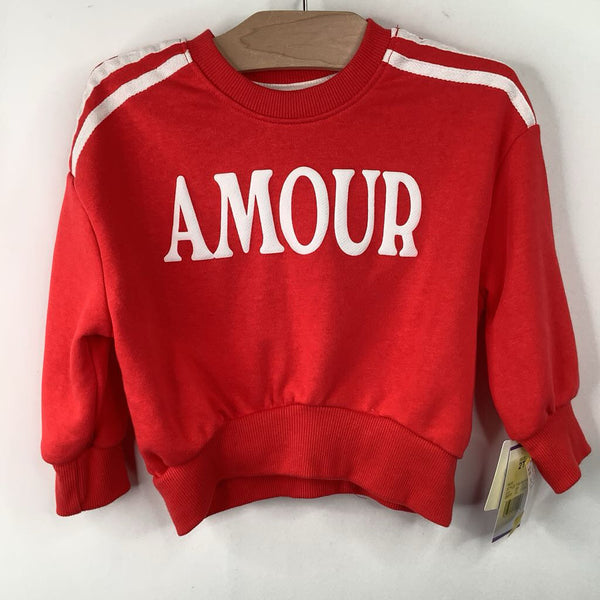 Size 2: Grayson Mini Red "Amour" Sweat Shirt