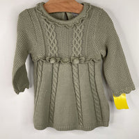 Size 0-3m: Cupcakes And Cashmere Brown Knitted long Sleeve Dress w/ Hat