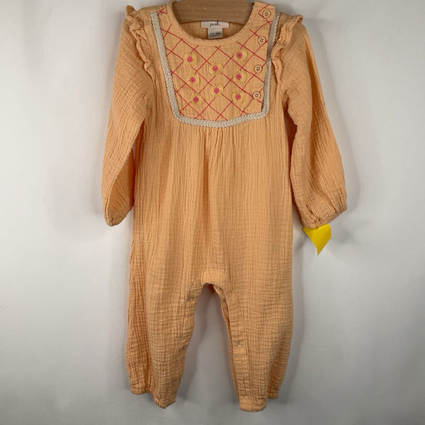 Size 12-18m: Peek Orange Romper