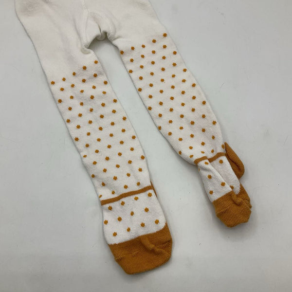 Size 0-3m: White Orange Knitted Tights