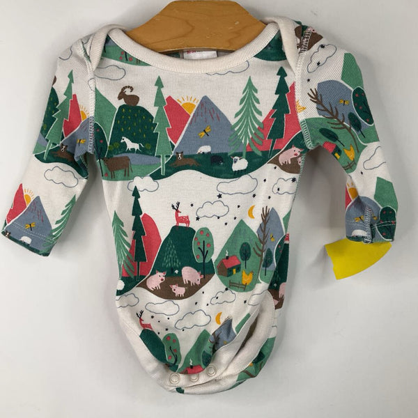 Size 0-3m (50): Hanna Andersson Forest Print Long Sleeve Onesie