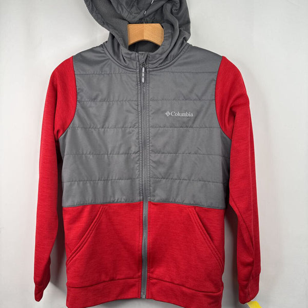 Size 14-16: Columbia Grey Red Zip Up Hoodie Sweatshirt