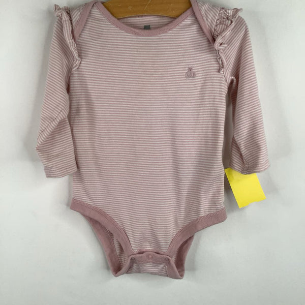 Size 6-12m: Gap Pink/White Long Sleeve Onesie