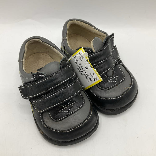 Size 4: See Kai Run Blac/Grey Velcro Shoes