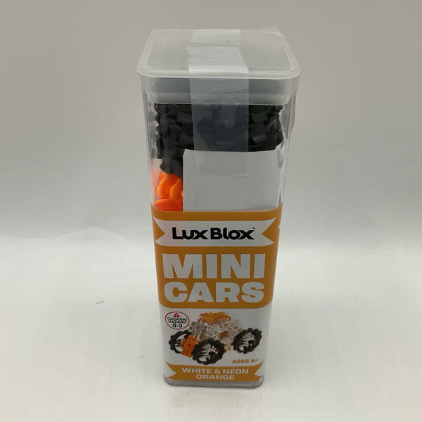 Lux Blox White & Neon Orange Mini Buildable Cars