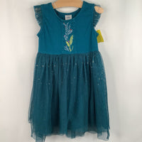 Size 5 (110): Hanna Andersson Teal Blue Frozen II Tank Dress