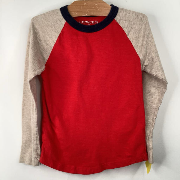 Size 4-5: Crewcuts Red Brown Long Sleeve Shirt