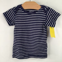 Size 12m (75): Hanna Andersson Blue White Striped T-Shirt