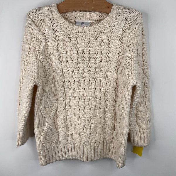 Size 3 (90):Hanna Andersson White Knitted Sweater