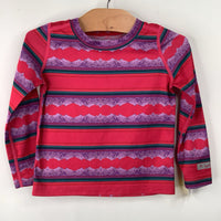 Size 2: Terramar Pink Purple Striped Base Layer Top
