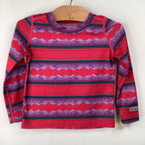 Size 2: Terramar Pink Purple Striped Base Layer Top