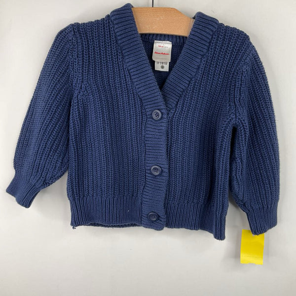 Size 4 (100): Hanna Andersson Blue Knitted Button Up Sweater