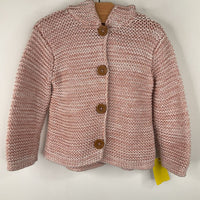 Size 9m: Nordstrom Pink Knitted Button Up Hooded Sweater