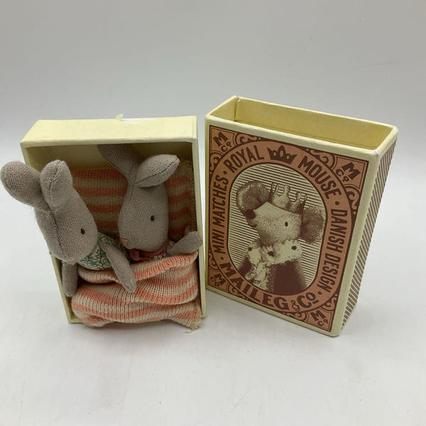 Maileg Mini Matches Royal Mouse (2 baby mice) in Box of Bedding