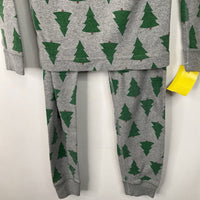 Size 6-7 (120): Hanna Andersson Grey Green Tree 2pc Pjs