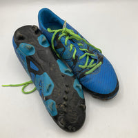 Size 6.5Y: Adidas Blue/Green Lace-Up Soccer Cleats
