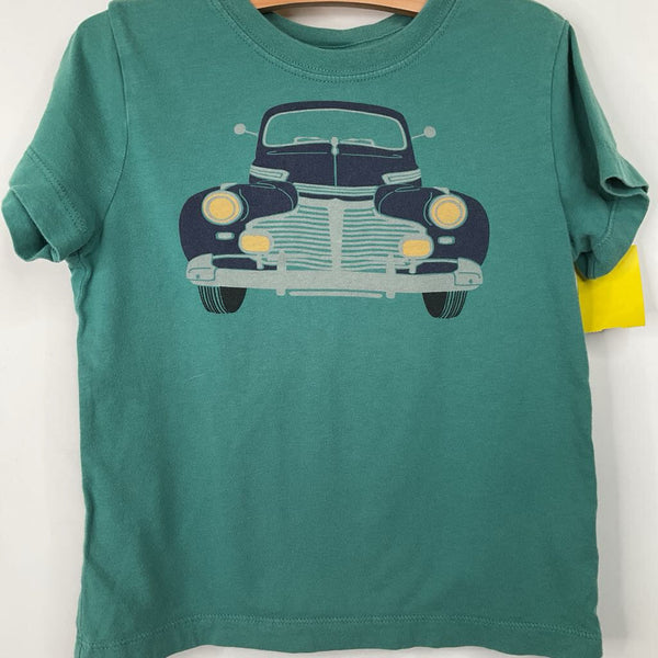 Size 4 (100): Hanna Andersson Green/Blue Car T-Shirt
