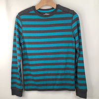 Size 14-16: Epic Threads Blue/Grey Striped Long Sleeve Shirt