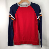 Size 14-16: Lands End Blue/Red Long Sleeve Shirt