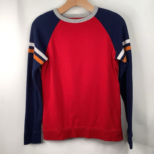 Size 14-16: Lands End Blue/Red Long Sleeve Shirt