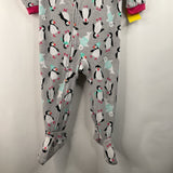 Size 2: Carter's Grey Penguin 1pc Footy PJs