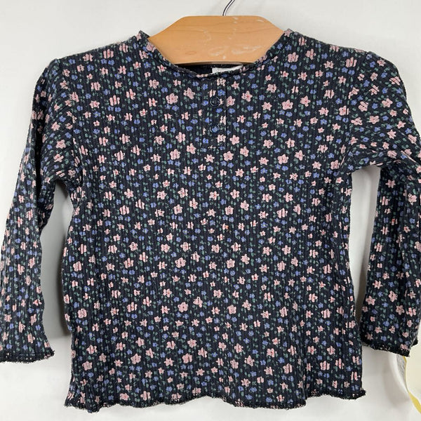 Size 18-24m: Zara Blue/Pink Floral Long Sleeve Shirt