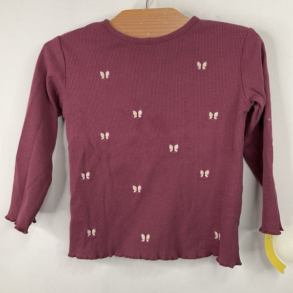 Size 18-24m: Zara Purple Butterfly Long Sleeve Shirt
