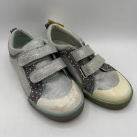 Size 3Y: See Kai Run Blue/Silver Shimmery Velcro Strap Sneakers - REDUCED