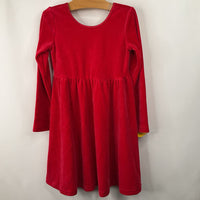 Size 5 (110): Hanna Andersson Red Velour Long Sleeve Dress