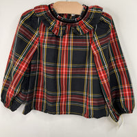 Size 4-5: Crewcuts Black/Red/Green Plaid Long Sleeve Shirt