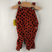Size 0-3m (50): Hanna Andersson Red Black Polka Dot Corduroy Overalls