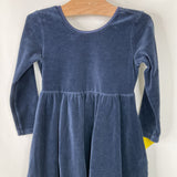 Size 4 (100): Hanna Andersson Blue Velour Long Sleeve Dress