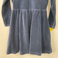 Size 4 (100): Hanna Andersson Blue Velour Long Sleeve Dress