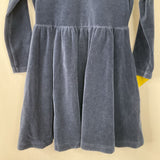 Size 4 (100): Hanna Andersson Blue Velour Long Sleeve Dress