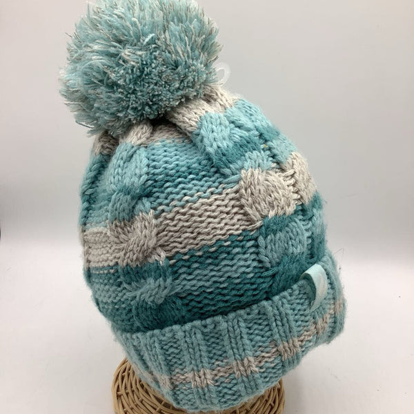Size M-L: Heat Holders Blue Brown Knitted Fleece Lined Hat