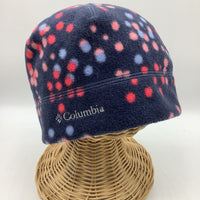 Size OS: Columbia Blue Pink Polka Dot Beanie