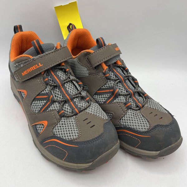 Size 6Y: Merrell Grey/Orange Velcro Strap Sneakers