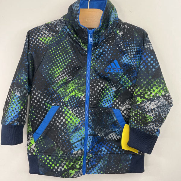 Size 12m: Adidas Black/Green/Blue Zip-Up Coat