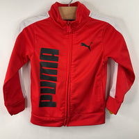 Size 2: Puma Red/White Zip-Up Coat